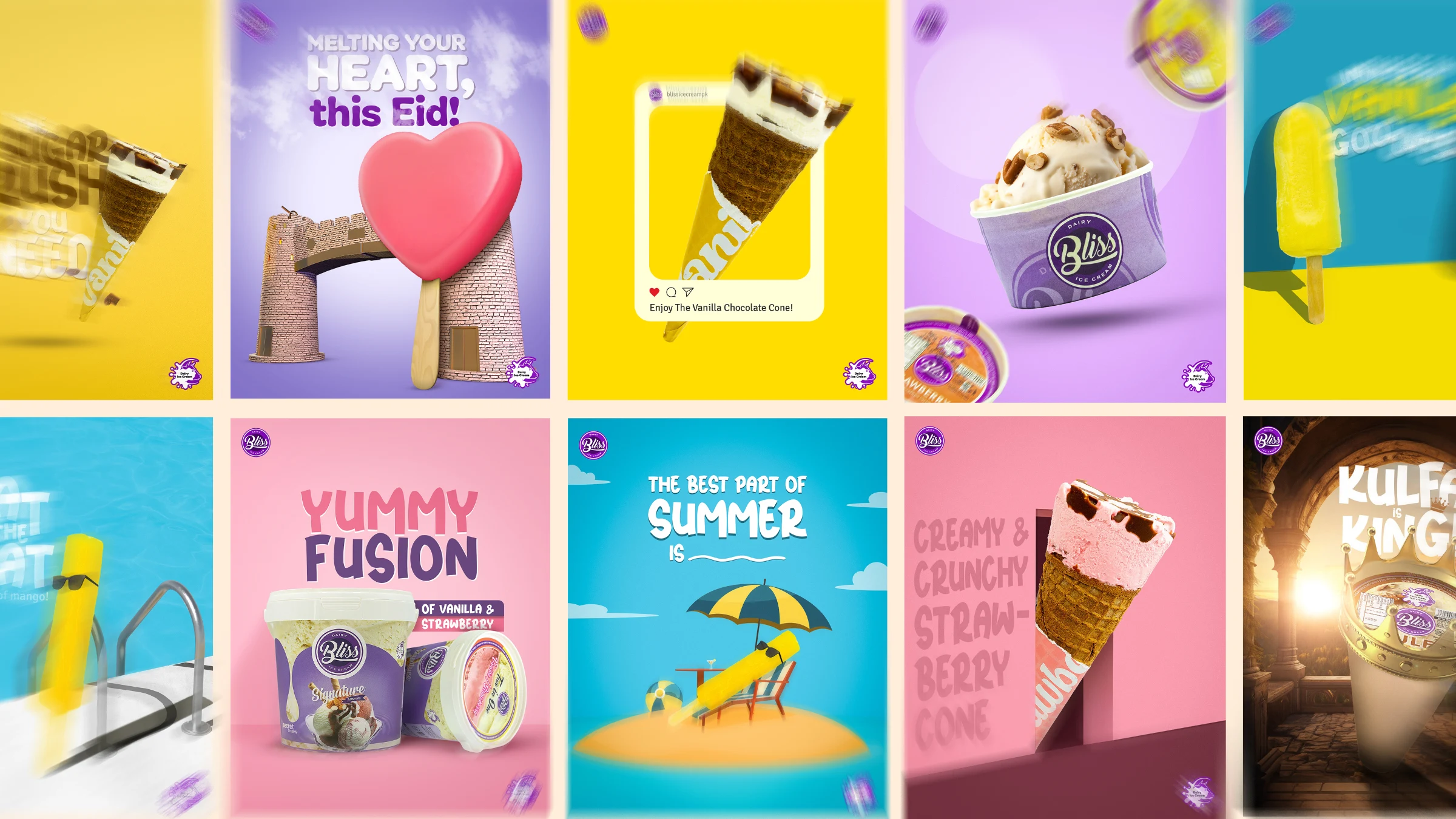Bliss Ice Cream — Social Media Design